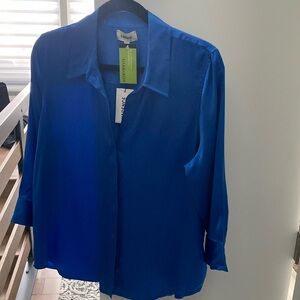 L'agence Bright blue silk blouse